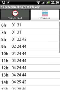 horaire stib