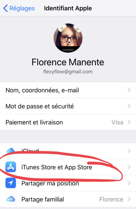 cliquer sur itunes store et app store